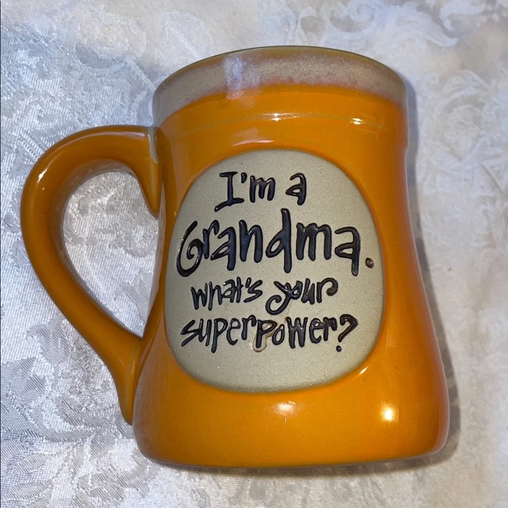 Burton Grandma/Grandpa  Superpower Mugs - Teal and Mustard - Picture 3 of 6